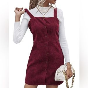 Corduroy Mini Overall Dress